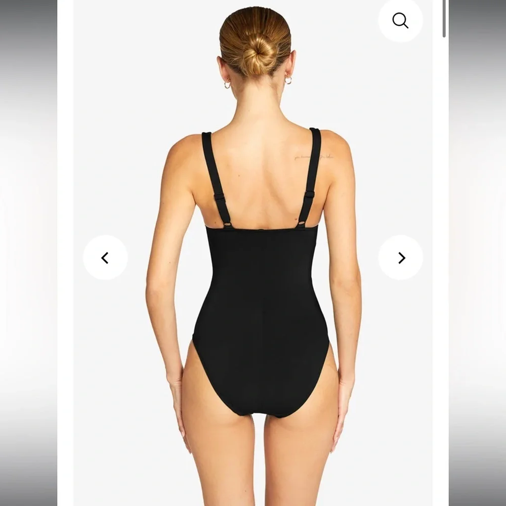 ROBIN PICCONE AVA KNOT ONE PIECE Size 10 in Black EUC 119 - Picture 4 of 10